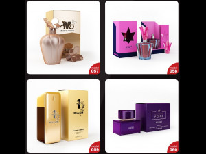 s of perfume bottles set Modello 3D