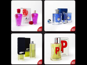 s of perfume bottles set 3D Model
