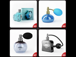 s of perfume bottles set 3D Model