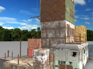 занедбаний халупний контейнерний будинок 3D Модель