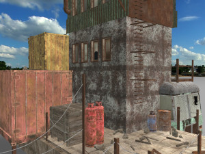 run-down shack container house Modelo 3D
