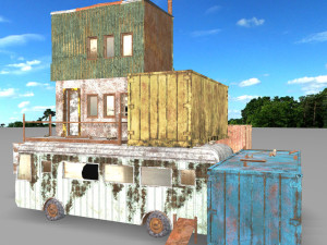 run-down shack container house Modelo 3D