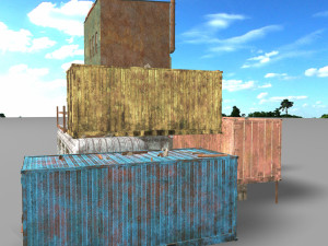 run-down shack container house Modelo 3D