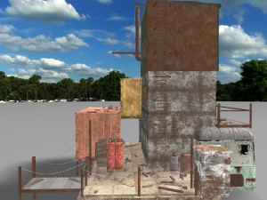 run-down shack container house Modelo 3D