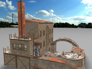 waste plant construction Model 3D