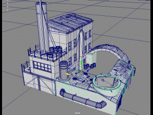 waste plant construction Model 3D