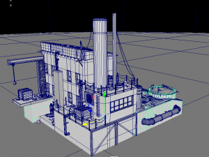 waste plant construction Model 3D