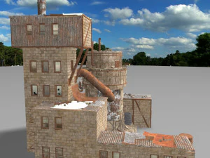 строительство мусороперерабатывающего завода 3D Модель