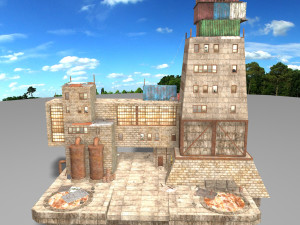 waste plant construction 3Dモデル