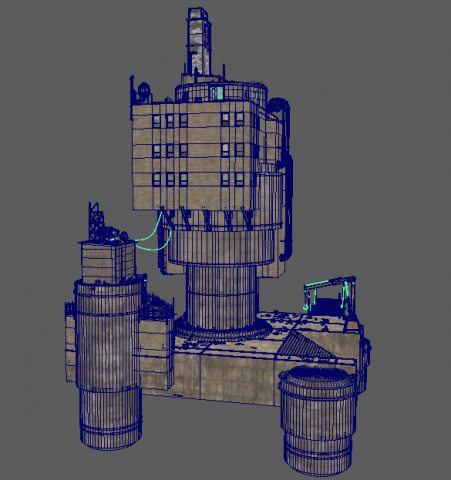 waste plant construction 3D Model .c4d .max .obj .3ds .fbx .stl .blend 