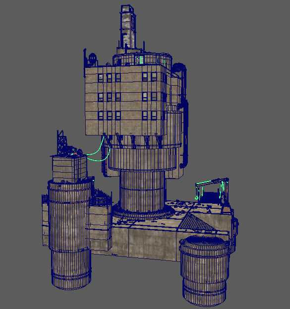 будівництво сміттєпереробного заводу 3D Модель .c4d .max .obj .3ds .fbx .stl .blend