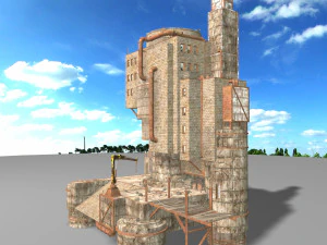 будівництво сміттєпереробного заводу 3D Модель