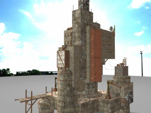 будівництво сміттєпереробного заводу 3D Модель