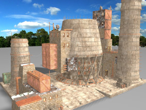 waste plant construction Modèle 3D