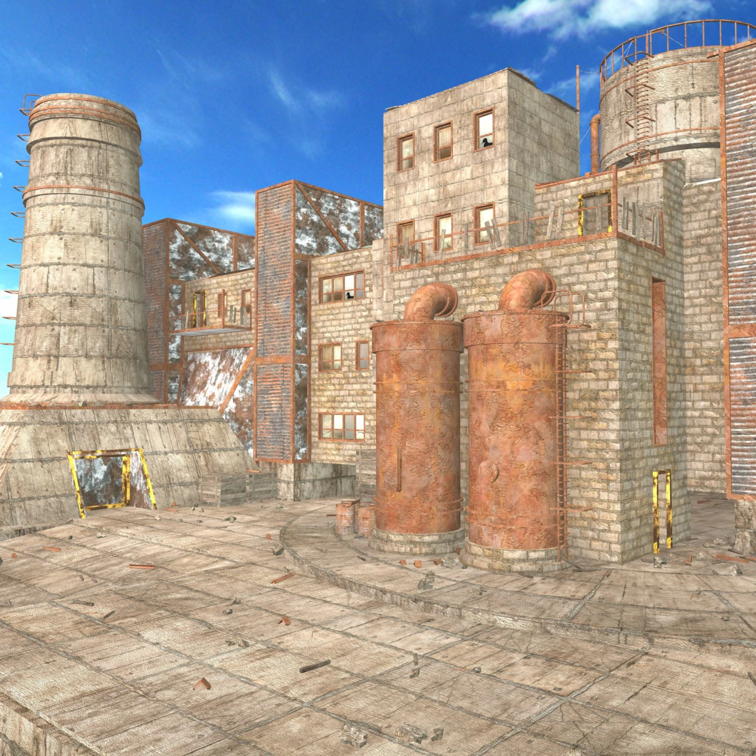 constru&ccedil;&atilde;o de usina de res&iacute;duos Modelo 3D .c4d .max .obj .3ds .fbx .stl .blend 