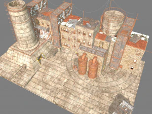 constru&ccedil;&atilde;o de usina de res&iacute;duos Modelo 3D