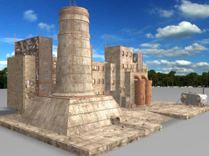 constru&ccedil;&atilde;o de usina de res&iacute;duos Modelo 3D