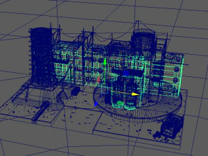 constru&ccedil;&atilde;o de usina de res&iacute;duos Modelo 3D