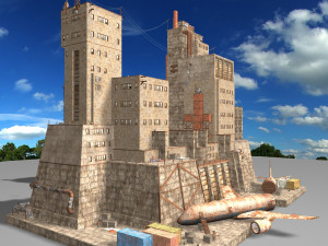 waste plant construction old factory 3D 모델