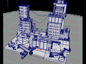 waste plant construction old factory 3D 모델