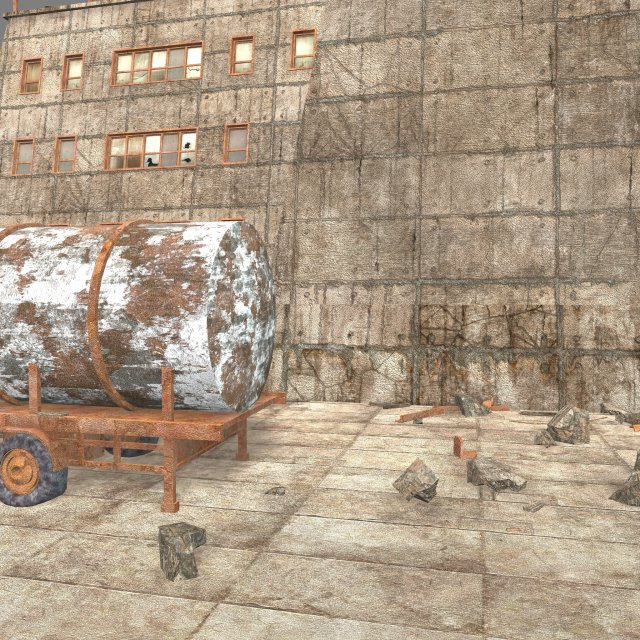 waste plant construction 3D Model .c4d .max .obj .3ds .fbx .stl .blend 