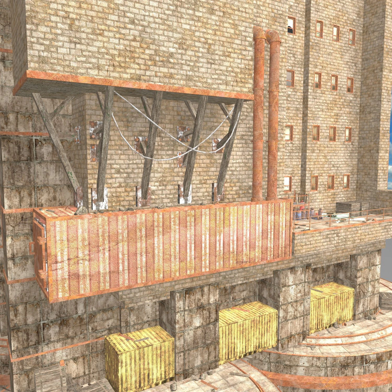 waste plant construction 3D Model .c4d .max .obj .3ds .fbx .stl .blend 