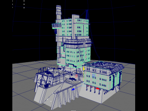 waste plant construction 3D मॉडल