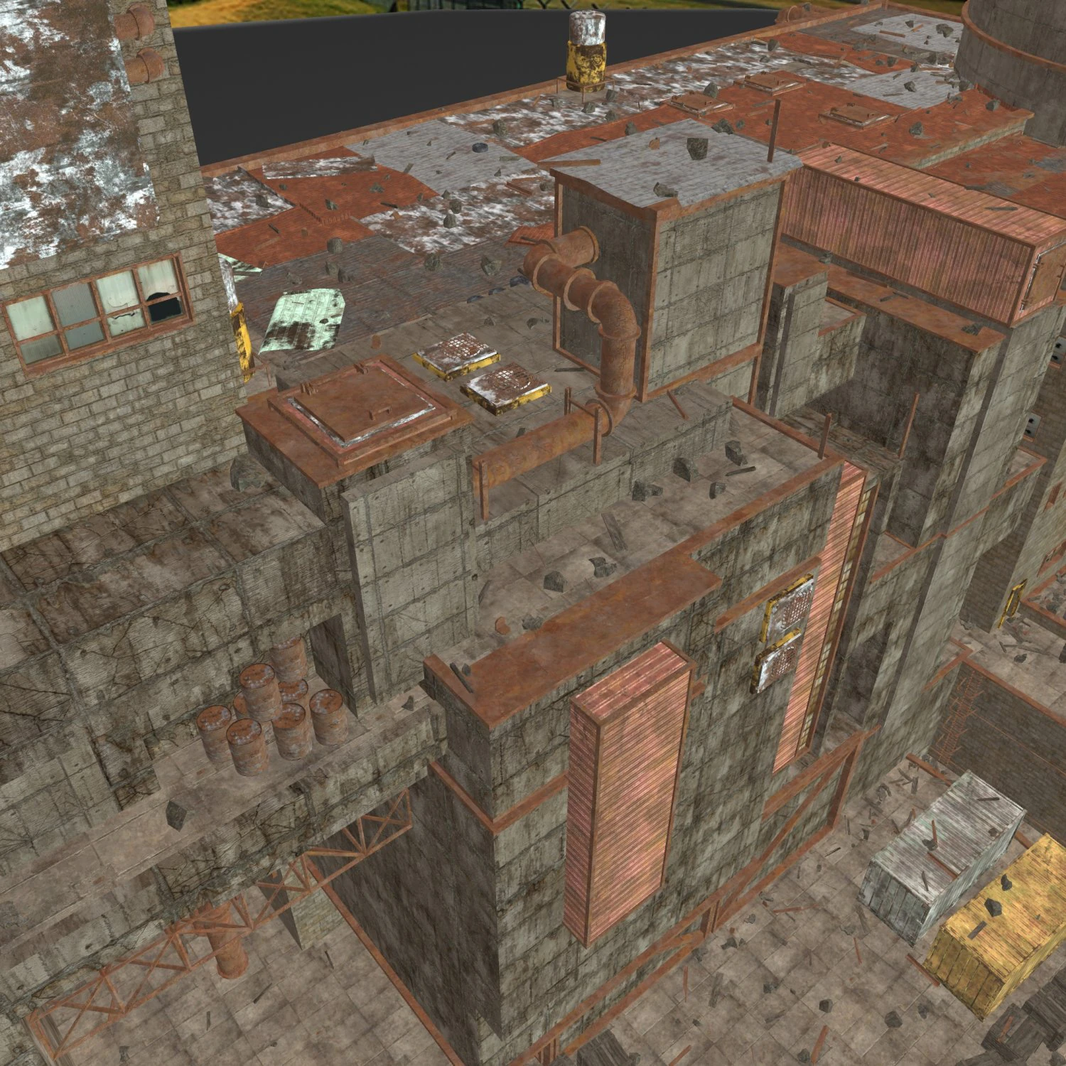 waste plant construction 3D Model .c4d .max .obj .3ds .fbx .stl .blend 
