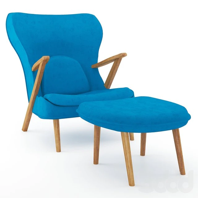 sofa blue 3D Model .c4d .max .obj .3ds .fbx .stl .blend