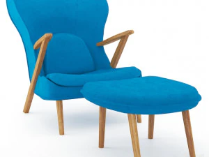 canap&eacute; bleu Modèle 3D