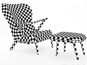 sofa blue 3D-Modell