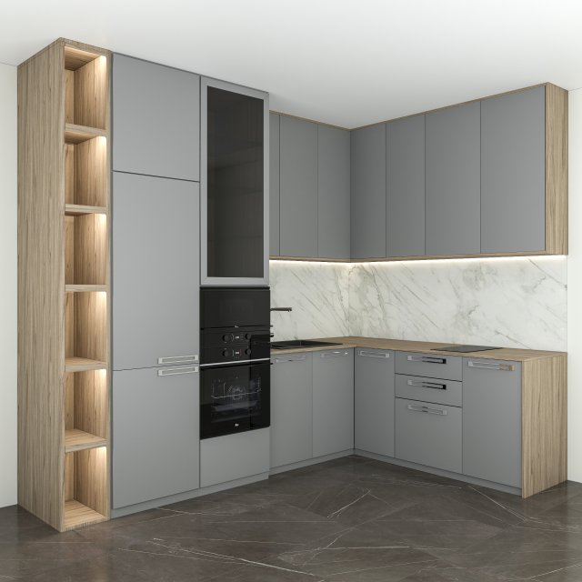 kitchen no 1 3D Model .c4d .max .obj .3ds .fbx .stl .blend 