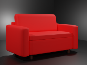red sofa 3D 模型