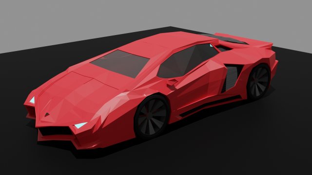 low poly car lamborgini reventon stylised Modello 3D .c4d .max .obj .3ds .fbx .stl .blend 