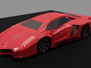low poly car lamborgini reventon stylised 3D Model