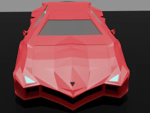 carro baixo poli lamborghini reventon estilizado Modelo 3D