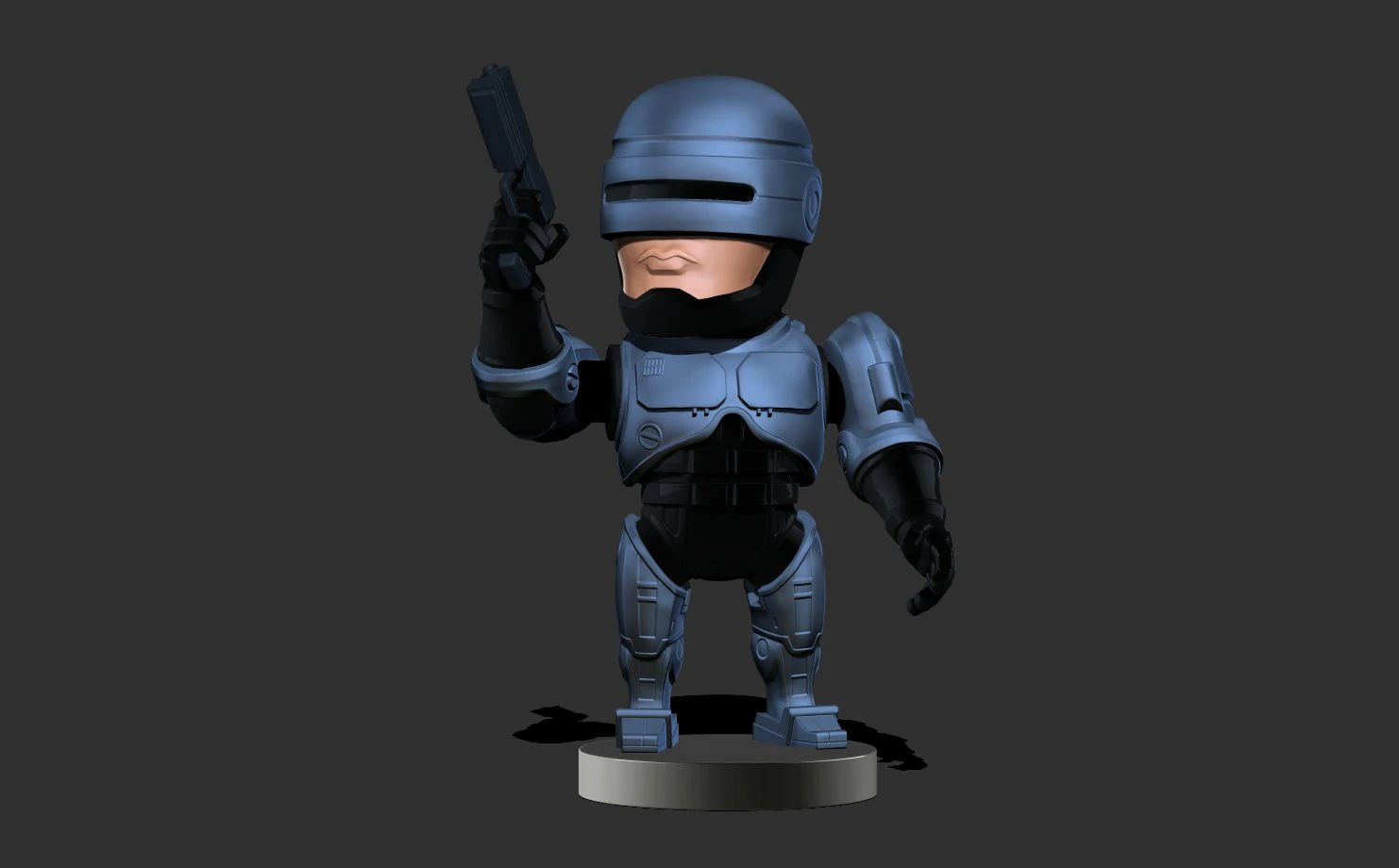 RoboCop Chibi 3D Print Model .c4d .max .obj .3ds .fbx .stl .blend 