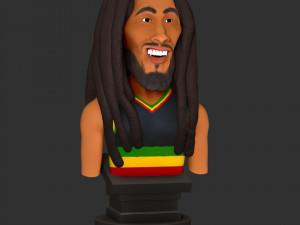 Bob Marley Caricature Modèles 3D en vedette