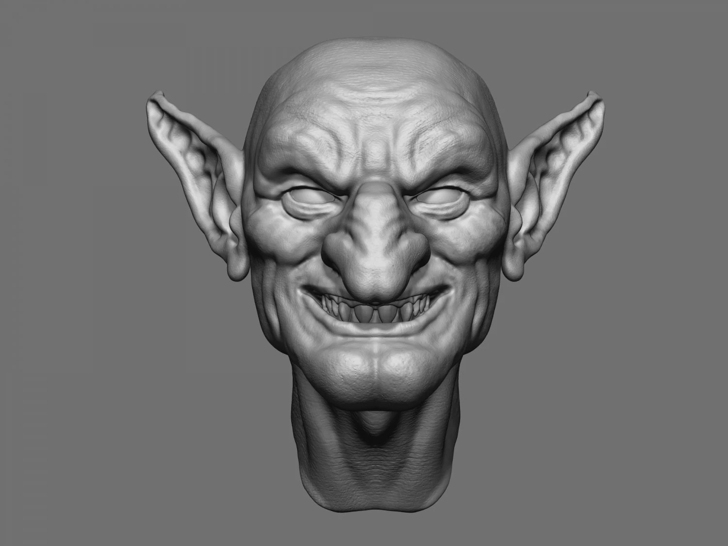 goblin head 3D Print Model .c4d .max .obj .3ds .fbx .stl .blend