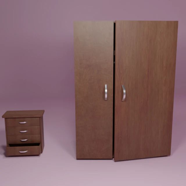 arm&aacute;rio com guarda-roupa pequeno Modelo 3D .c4d .max .obj .3ds .fbx .stl .blend 