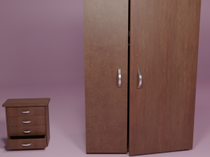 closet with small wardrobe 3D Model