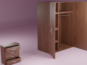 closet with small wardrobe 3D 模型