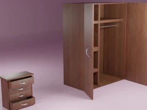 arm&aacute;rio com guarda-roupa pequeno Modelo 3D