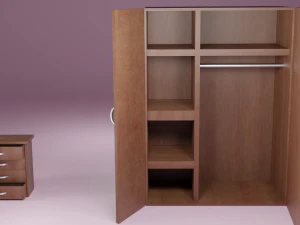 arm&aacute;rio com guarda-roupa pequeno Modelo 3D