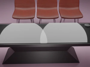 зал ожидания с красным стулом 3D Модель