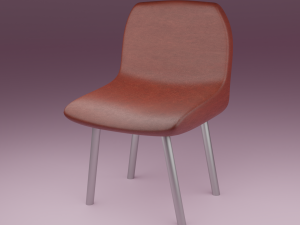 waiting room with red chair Model 3D