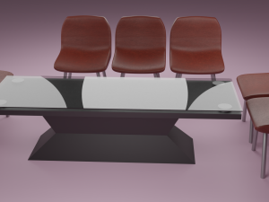 waiting room with red chair Model 3D