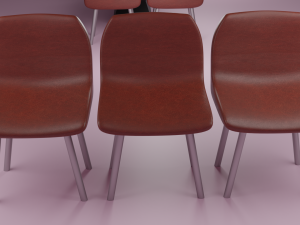 waiting room with red chair Model 3D