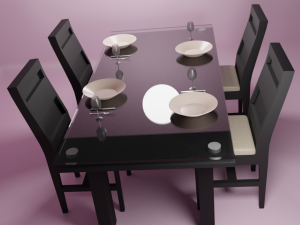 black dinning room 3D Model