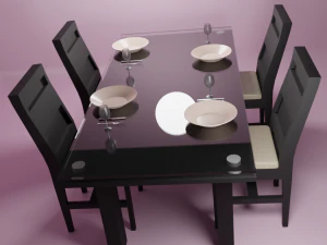 czarna jadalnia Model 3D